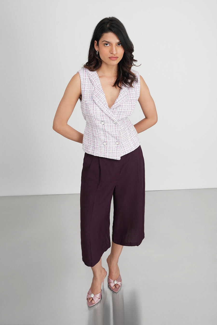 Double Breasted Tweed Waistcoat