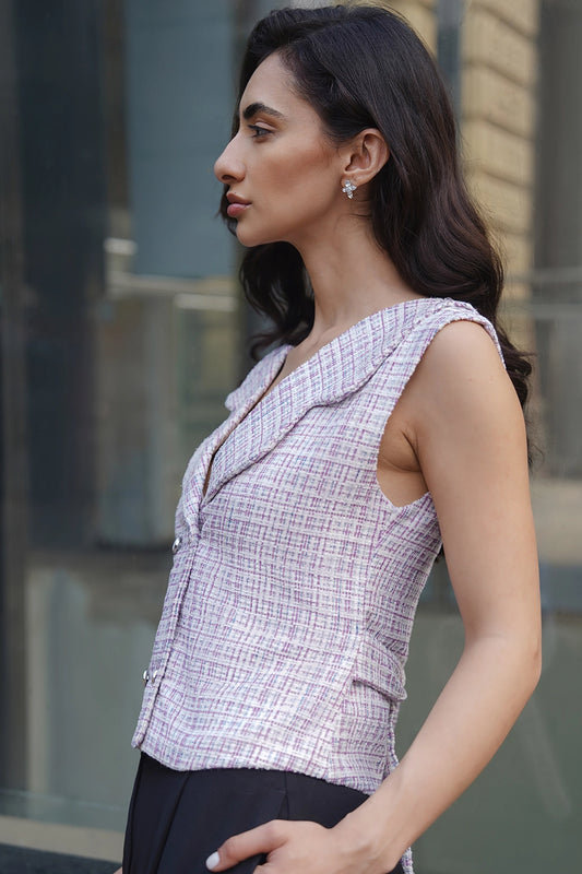 Double Breasted Tweed Waistcoat