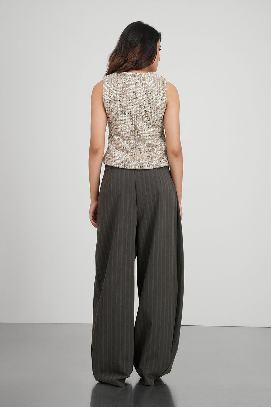 Double Buttoned Tweed Top I