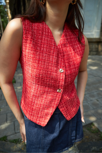 Red Tweed Waistcoat