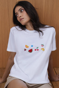Embroidered Fruit-Tee