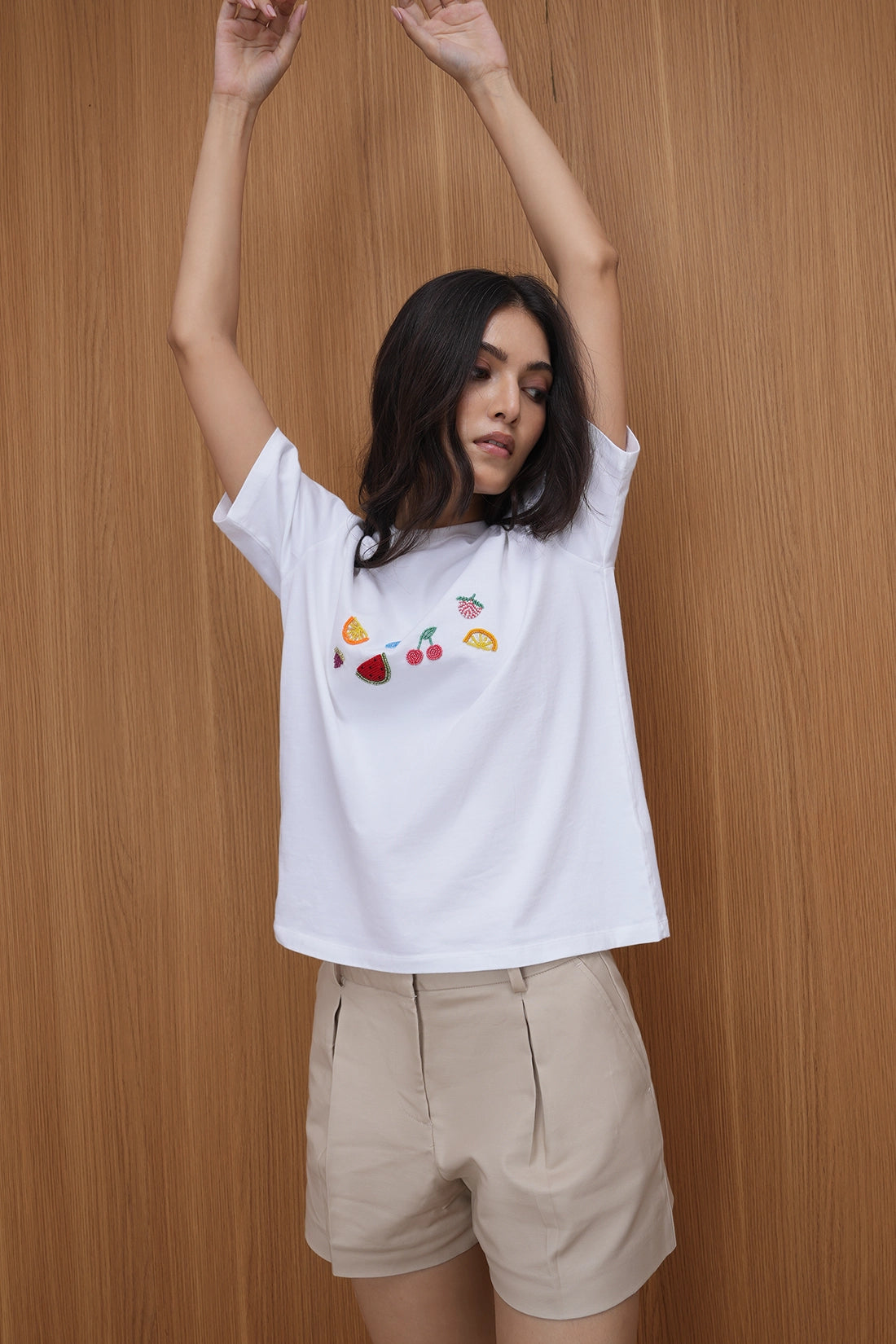 Embroidered Fruit-Tee