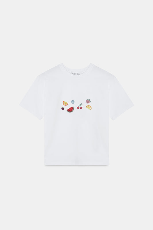 Embroidered Fruit-Tee