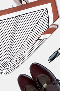 Geometric Stripe-Print Scarf