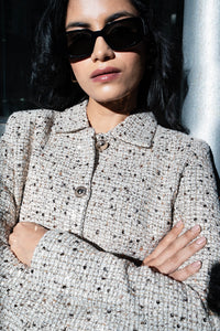 Gold-Sequined Tailored Shacket