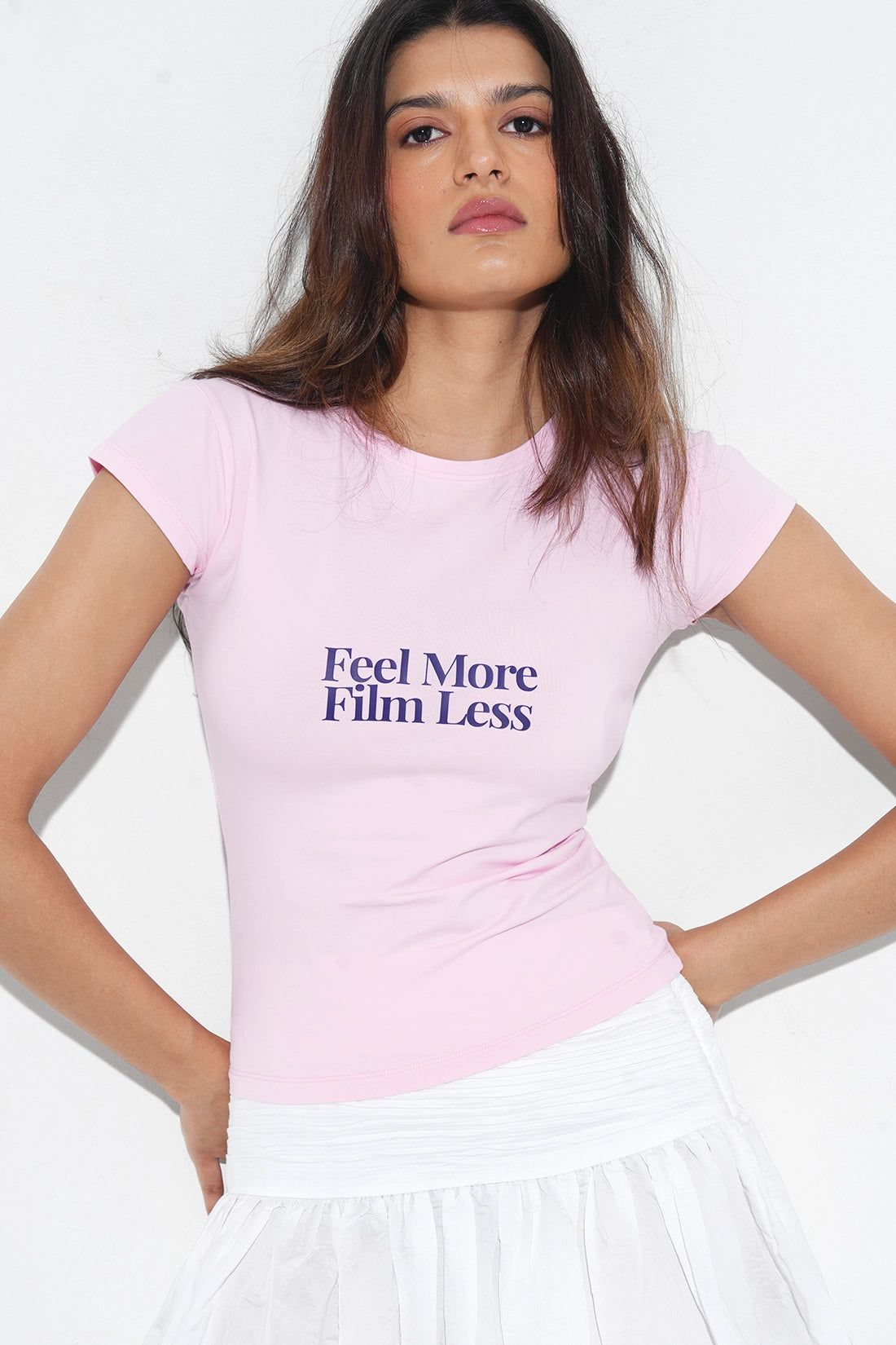 Graphic Fitted Tee- Pink