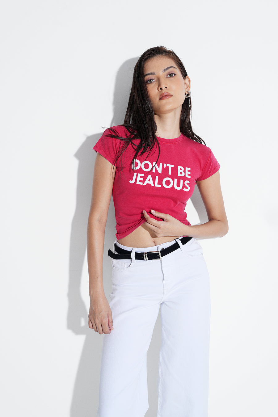 Graphic Fitted Tee- Red