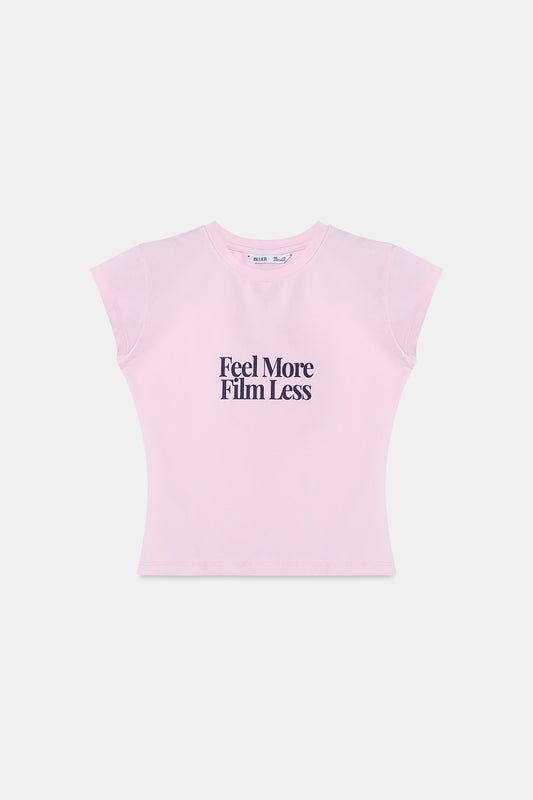 Graphic Fitted Tee- Pink
