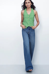 Green Halterneck Tweed Waistcoat