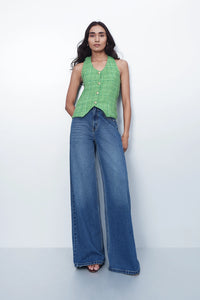 Green Halterneck Tweed Waistcoat