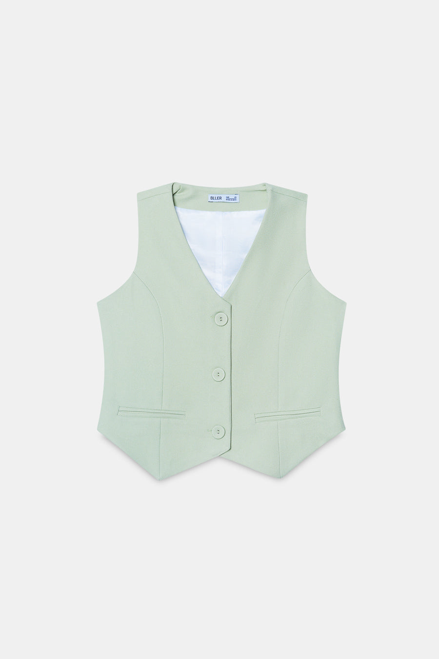 Green Tailored Buttoned Waistcoat