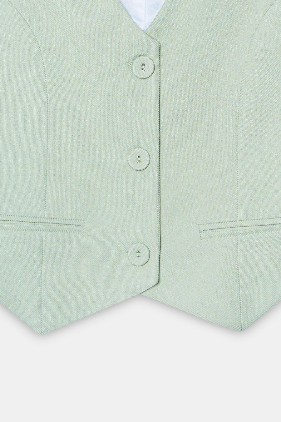 Green Tailored Buttoned Waistcoat