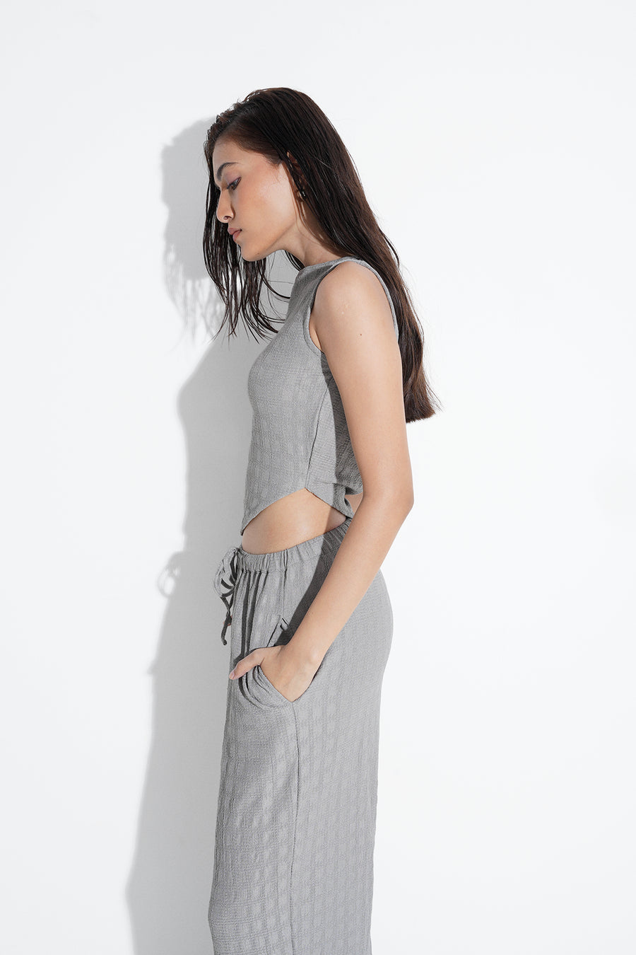 Grey Ruched Co-ord Set