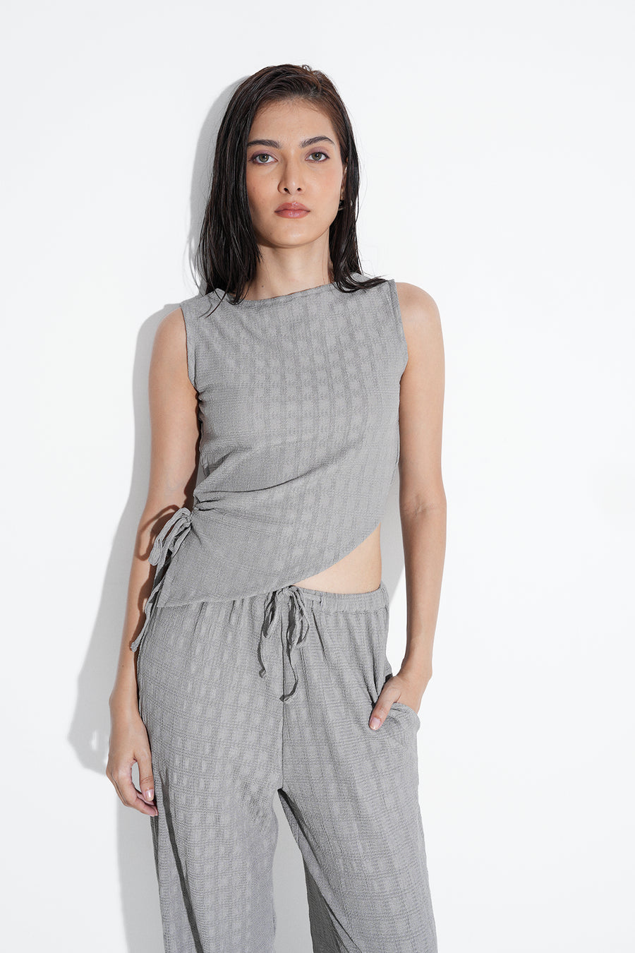Grey Ruched Co-ord Set