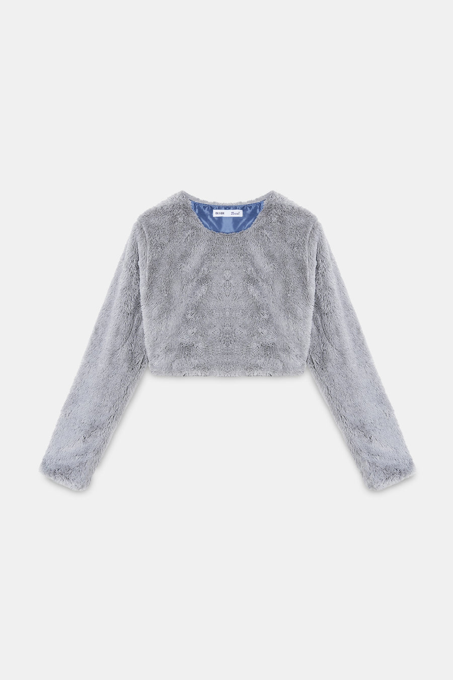 Grey Faux Fur Crop Top