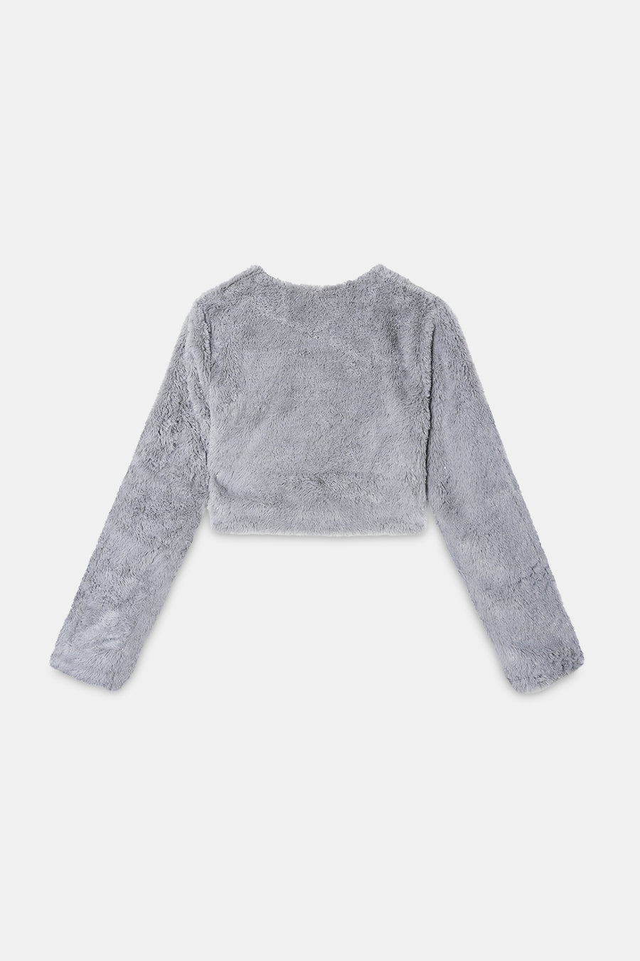 Grey Faux Fur Crop Top