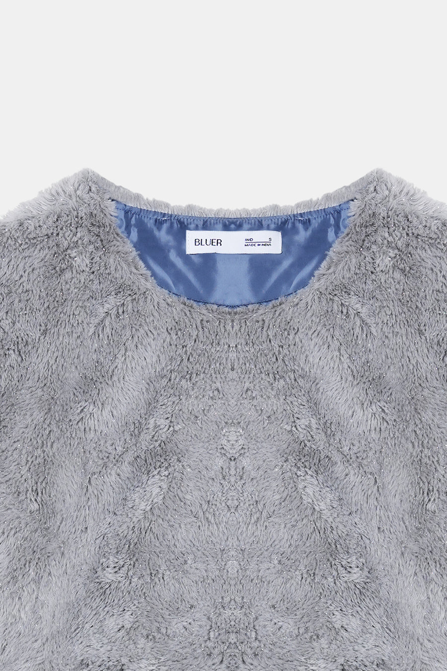 Grey Faux Fur Crop Top