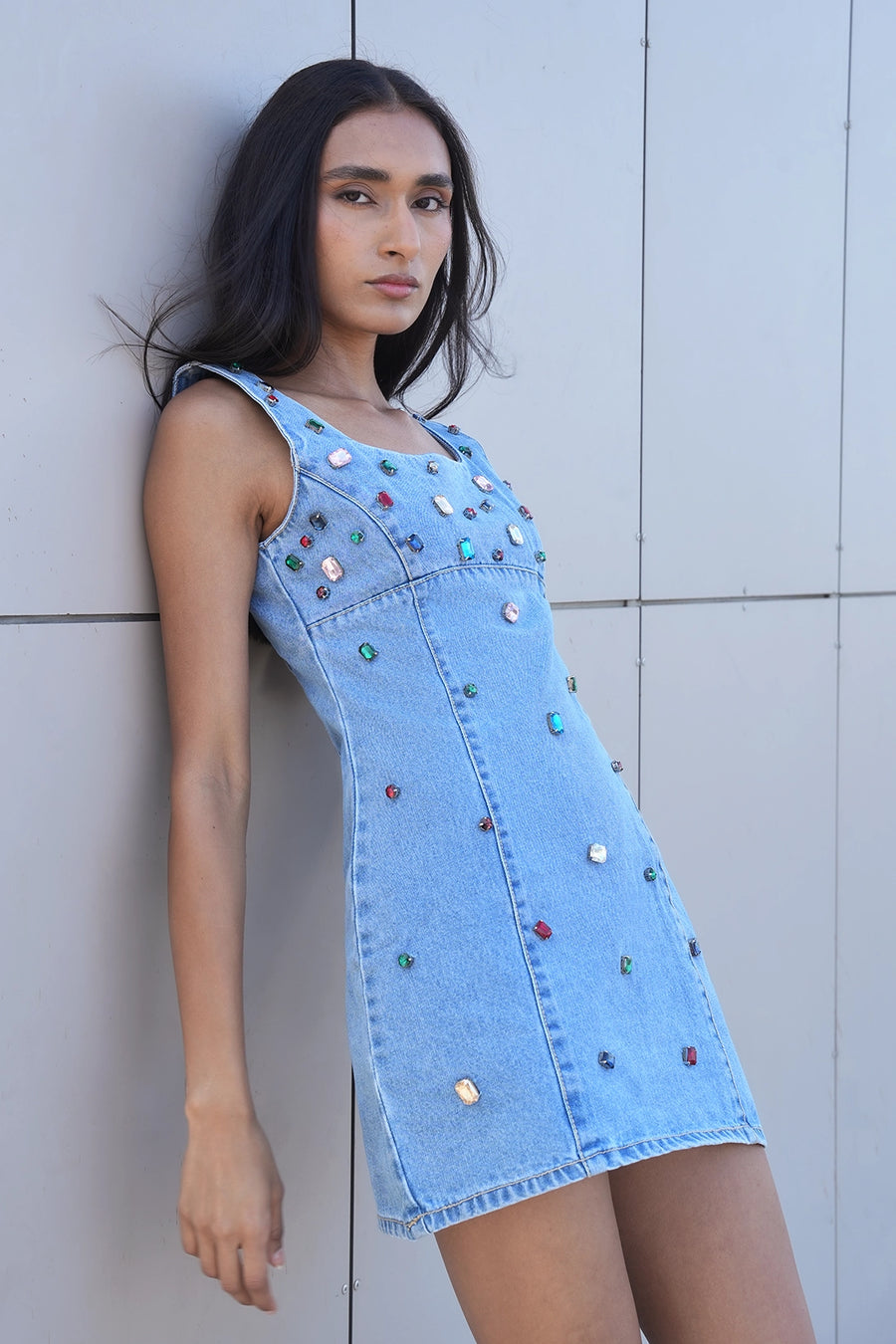 Handcrafted Gemstone Mini Dress