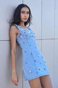 Handcrafted Gemstone Mini Dress