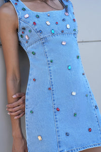 Handcrafted Gemstone Mini Dress