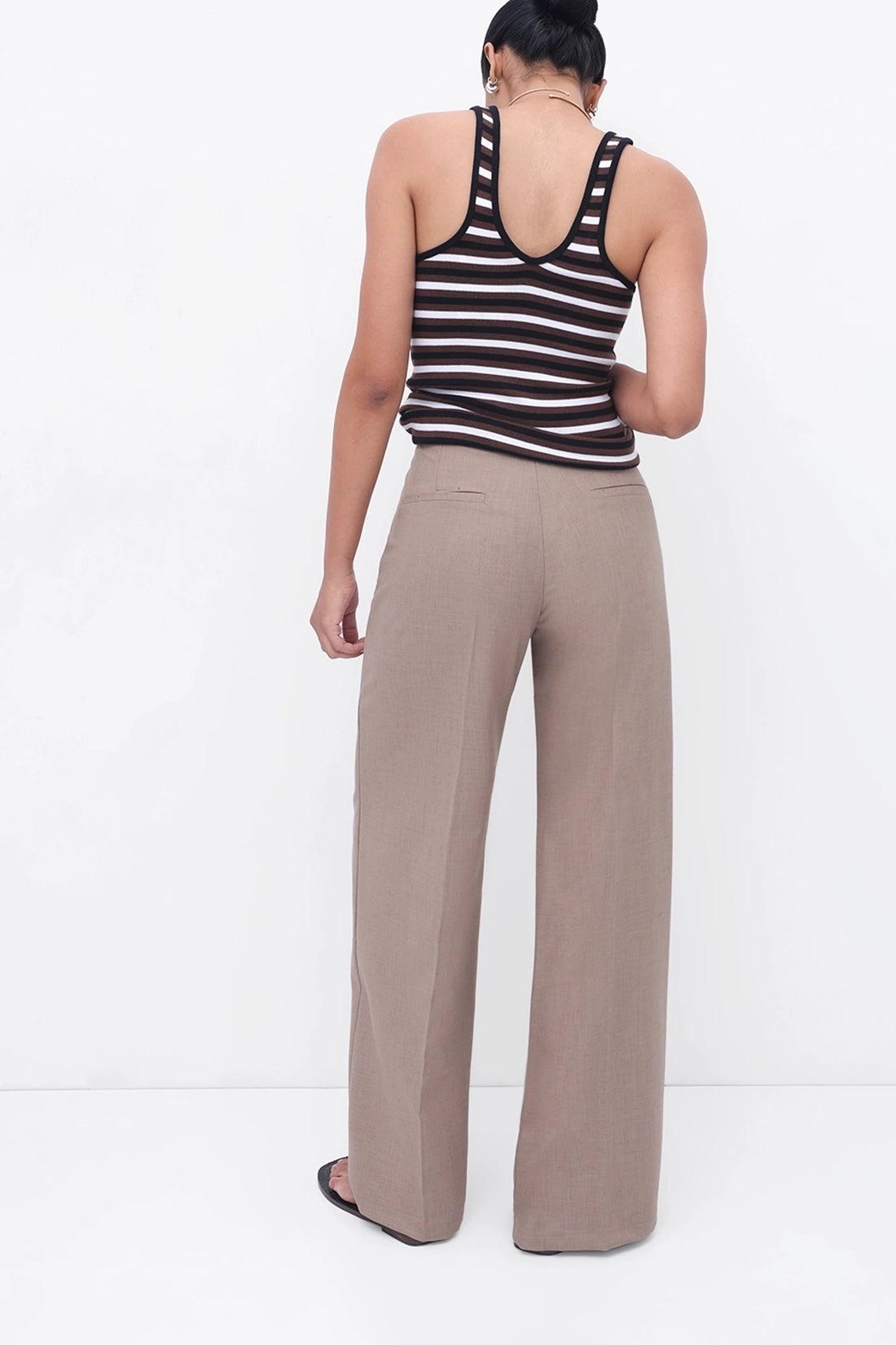 Hazelnut High-Rise Tailored Trouser