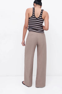 Hazelnut High-Rise Tailored Trouser