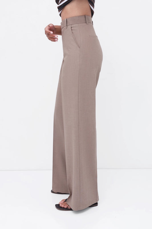 Hazelnut High-Rise Tailored Trouser