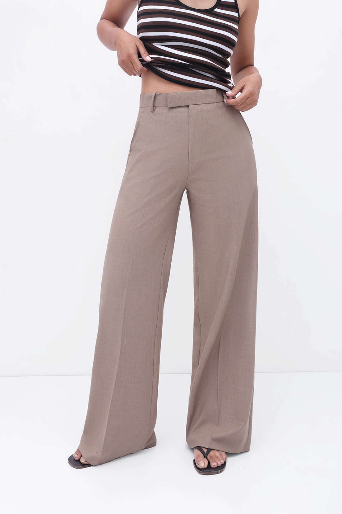 Hazelnut High-Rise Tailored Trouser