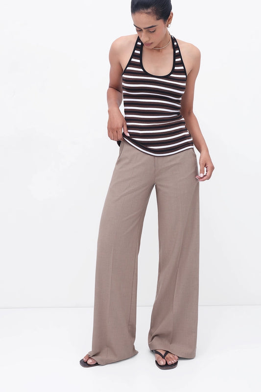 Hazelnut High-Rise Tailored Trouser
