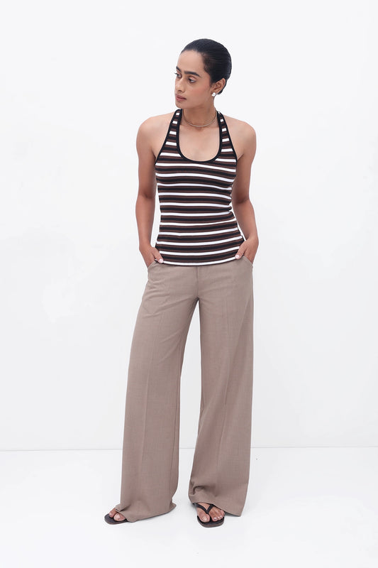 Hazelnut High-Rise Tailored Trouser