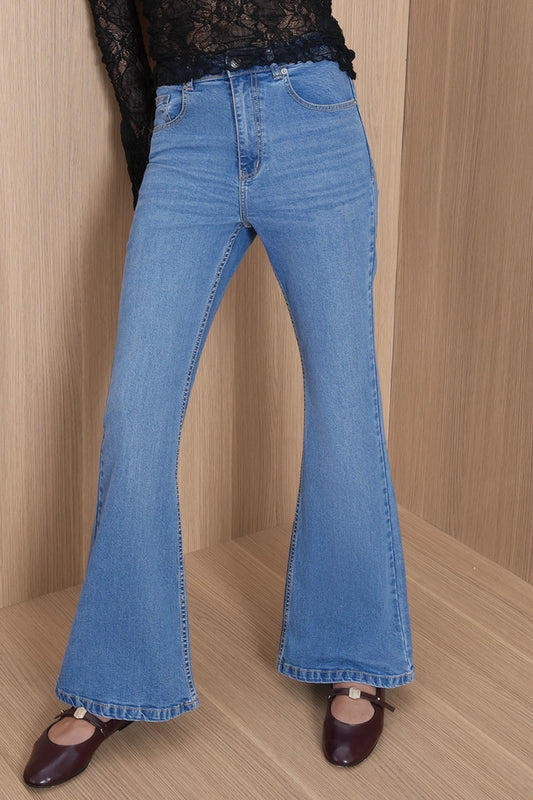 High-Rise Light Blue Flared Jeans