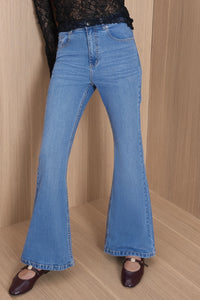 High-Rise Light Blue Flared Jeans