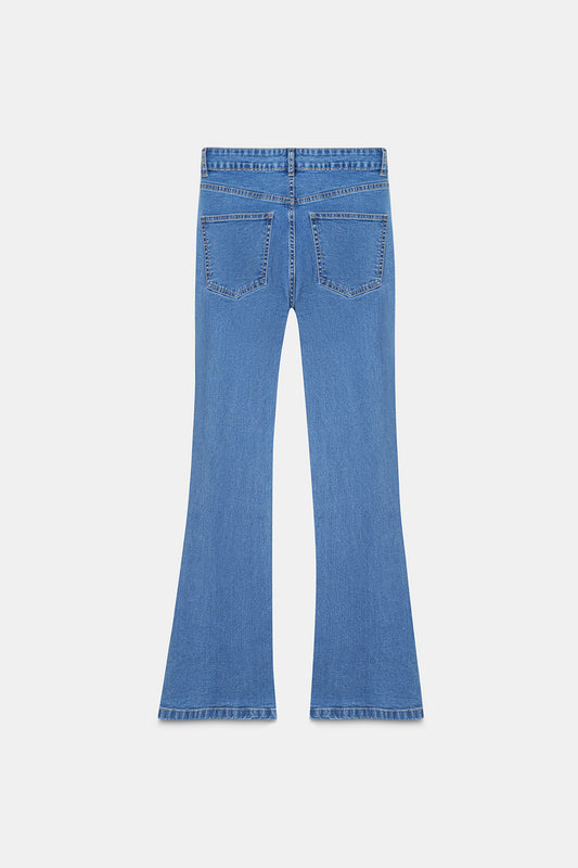 High-Rise Light Blue Flared Jeans