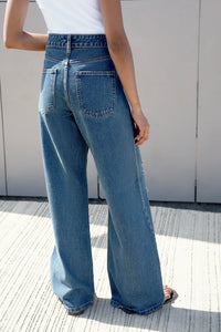 High-Rise Ripped Boyfriend Jeans