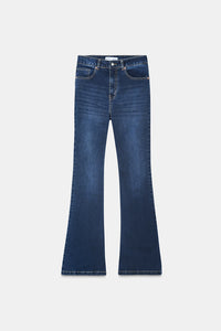 High-Rise Deep Indigo Flared Jeans