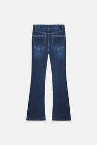 High-Rise Deep Indigo Flared Jeans