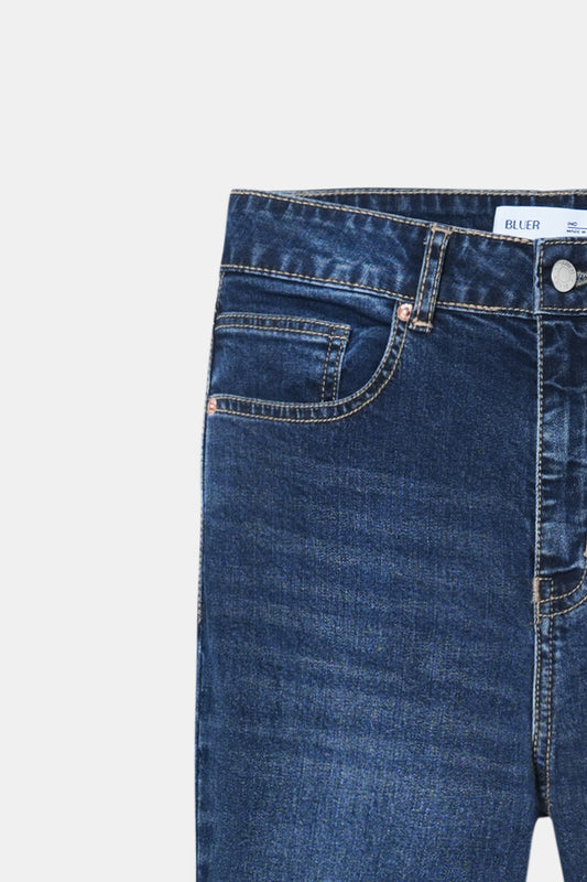 High-Rise Deep Indigo Flared Jeans