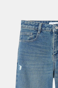 High-Rise Ripped Boyfriend Jeans