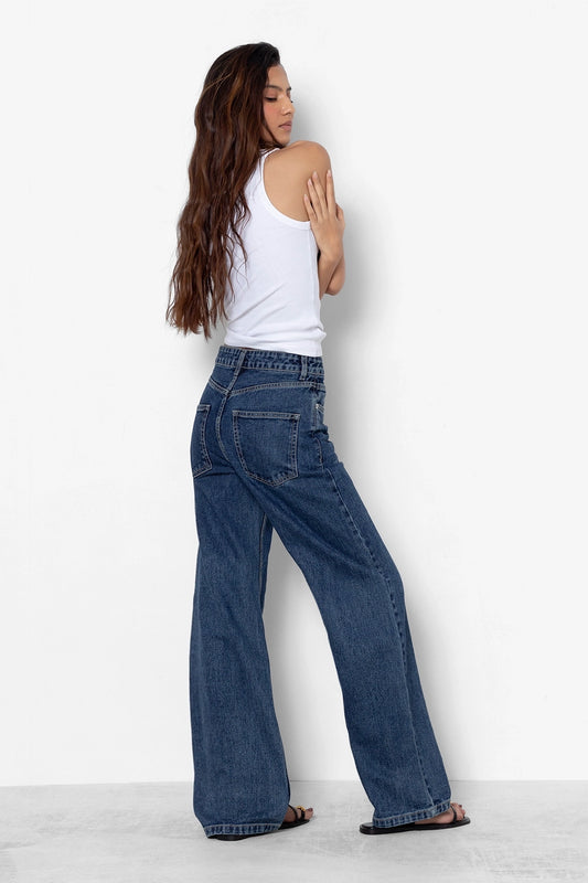 Vintage Wash Straight Fit Jeans