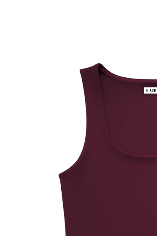 Burgundy Polyamide Tank Top
