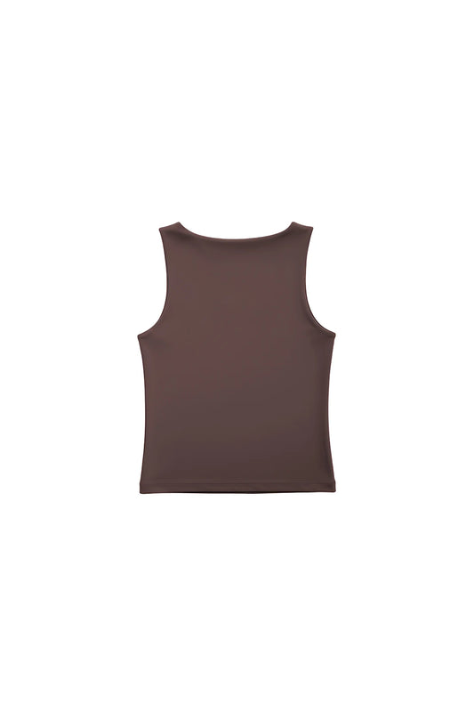 Mocha Taupe Polyamide Tank Top