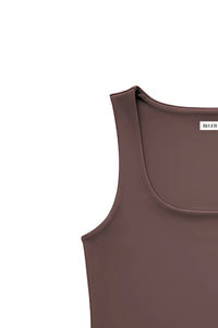 Mocha Taupe Polyamide Tank Top