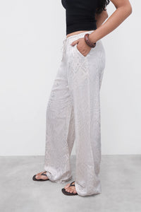 Jacquard Satin Pull-On Trouser