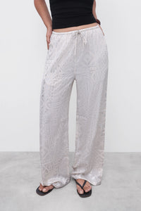 Jacquard Satin Pull-On Trouser