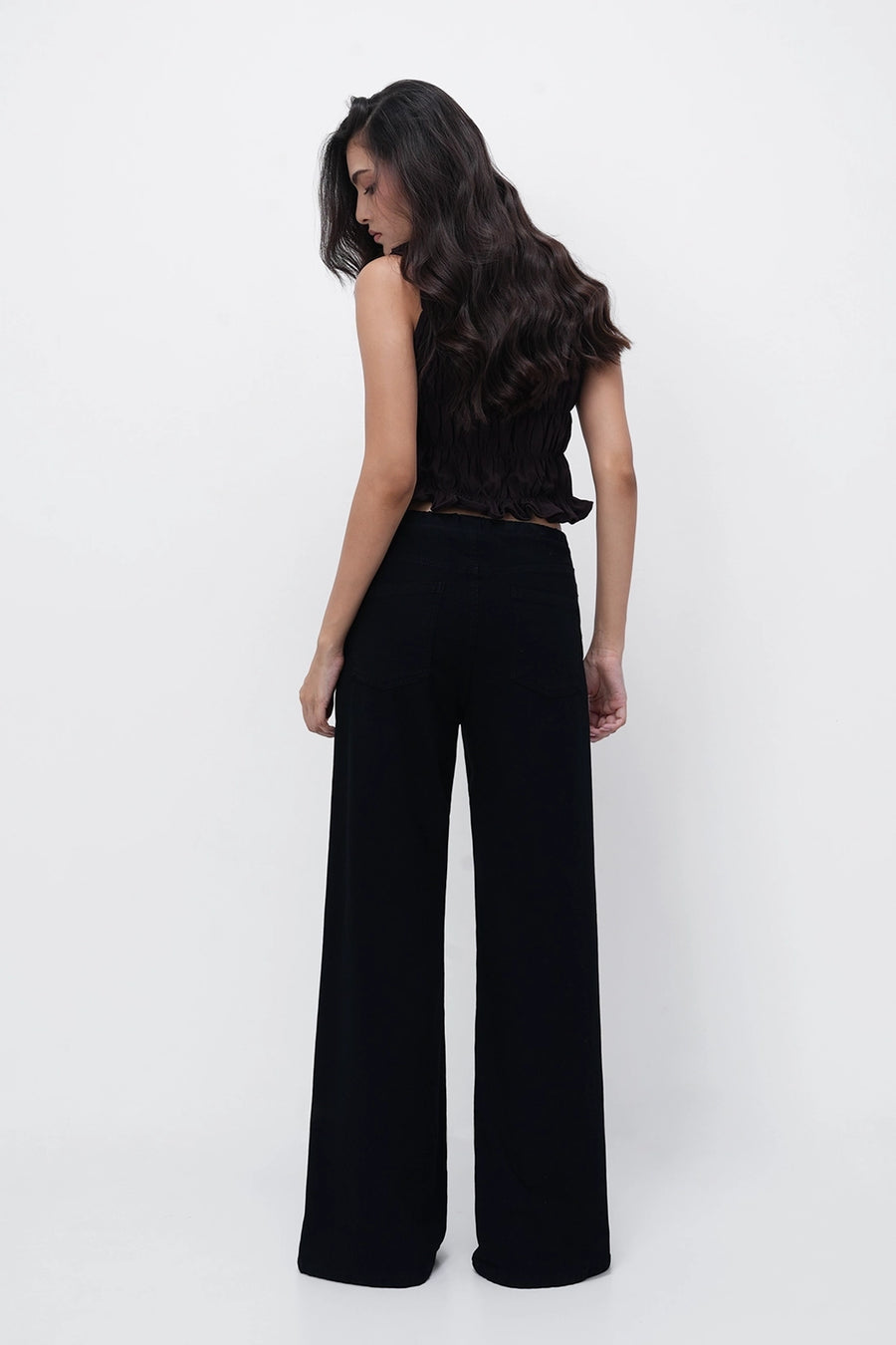 Jet Black Denim Sweatpants