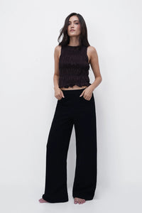 Jet Black Denim Sweatpants