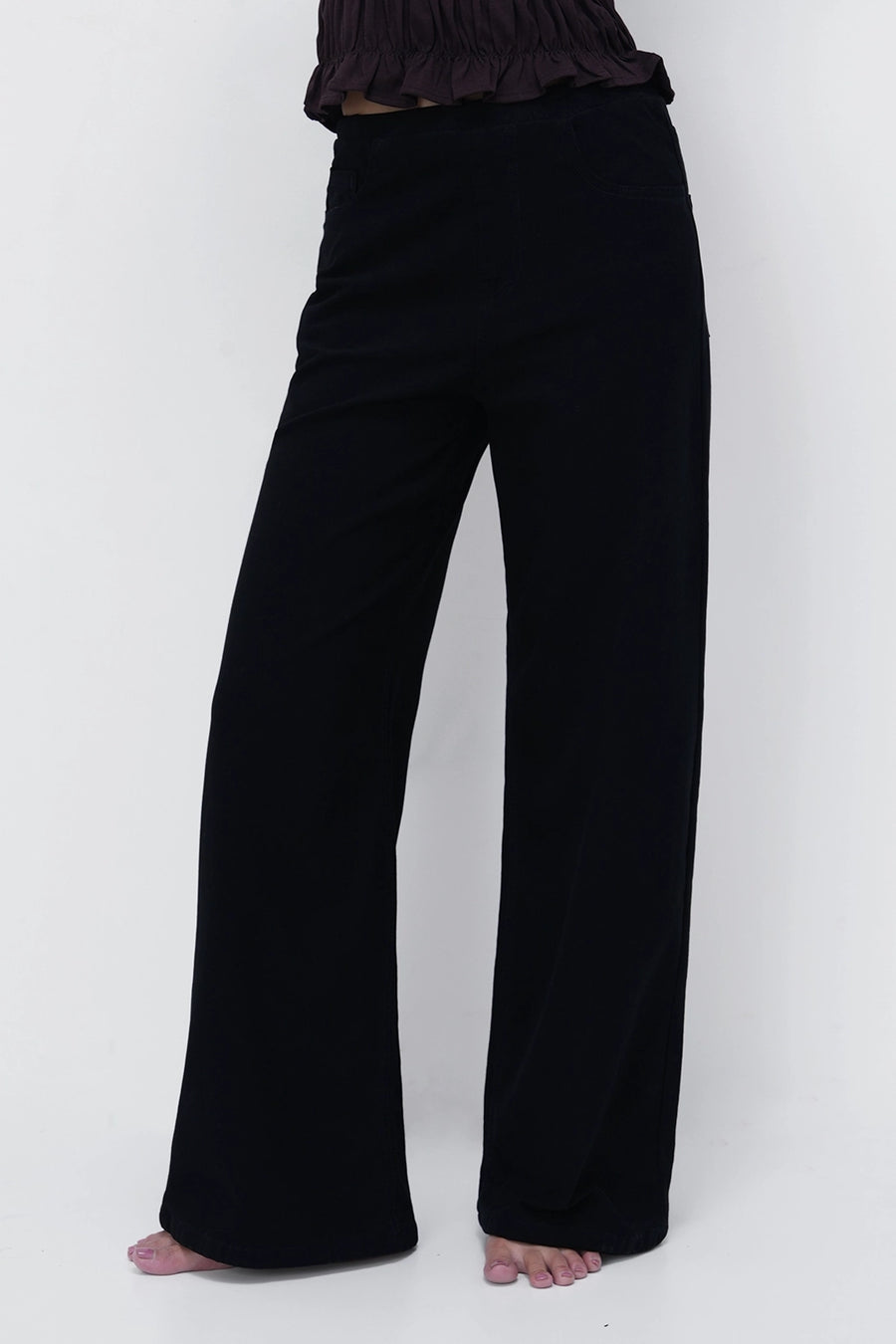 Jet Black Denim Sweatpants