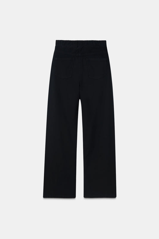 Jet Black Denim Sweatpants