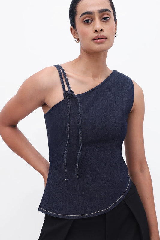 Knotted Denim Top