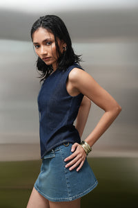 Knotted Denim Top